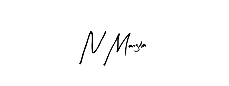 How to make N Mangla signature? Arty Signature is a professional autograph style. Create handwritten signature for N Mangla name. N Mangla signature style 8 images and pictures png