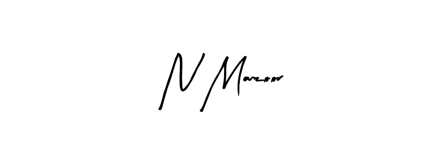 Arty Signature is a professional signature style that is perfect for those who want to add a touch of class to their signature. It is also a great choice for those who want to make their signature more unique. Get N Manzoor name to fancy signature for free. N Manzoor signature style 8 images and pictures png