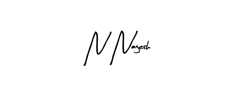 How to make N Nagesh name signature. Use Arty Signature style for creating short signs online. This is the latest handwritten sign. N Nagesh signature style 8 images and pictures png