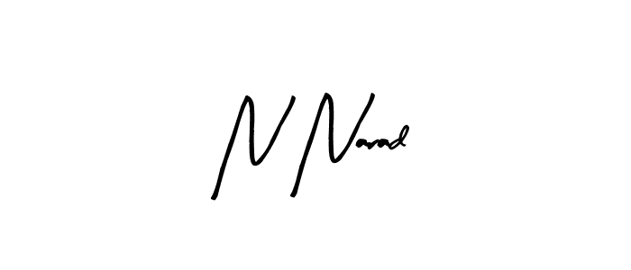 Make a beautiful signature design for name N Narad. With this signature (Arty Signature) style, you can create a handwritten signature for free. N Narad signature style 8 images and pictures png