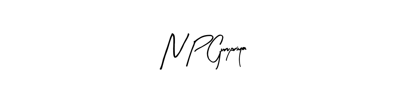 N P Gurupriya stylish signature style. Best Handwritten Sign (Arty Signature) for my name. Handwritten Signature Collection Ideas for my name N P Gurupriya. N P Gurupriya signature style 8 images and pictures png