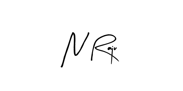 Make a beautiful signature design for name N Raju. With this signature (Arty Signature) style, you can create a handwritten signature for free. N Raju signature style 8 images and pictures png