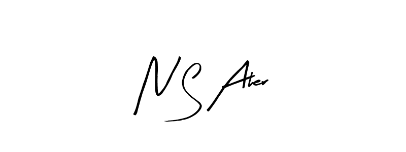 Make a beautiful signature design for name N S Aher. With this signature (Arty Signature) style, you can create a handwritten signature for free. N S Aher signature style 8 images and pictures png