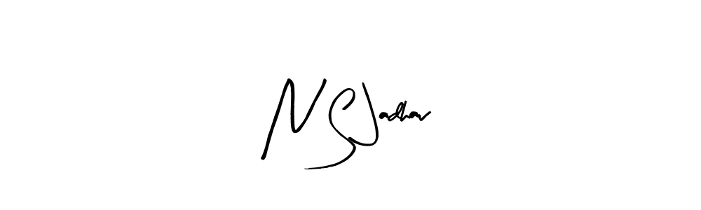 The best way (Arty Signature) to make a short signature is to pick only two or three words in your name. The name N S Jadhav include a total of six letters. For converting this name. N S Jadhav signature style 8 images and pictures png