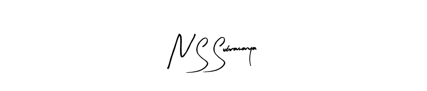 if you are searching for the best signature style for your name N S Subramanya. so please give up your signature search. here we have designed multiple signature styles  using Arty Signature. N S Subramanya signature style 8 images and pictures png