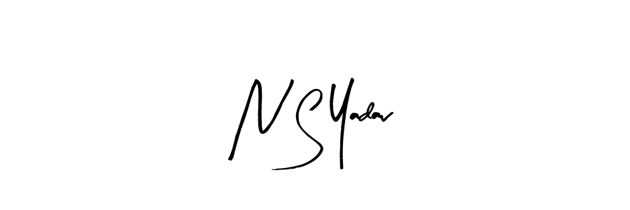 The best way (Arty Signature) to make a short signature is to pick only two or three words in your name. The name N S Yadav include a total of six letters. For converting this name. N S Yadav signature style 8 images and pictures png