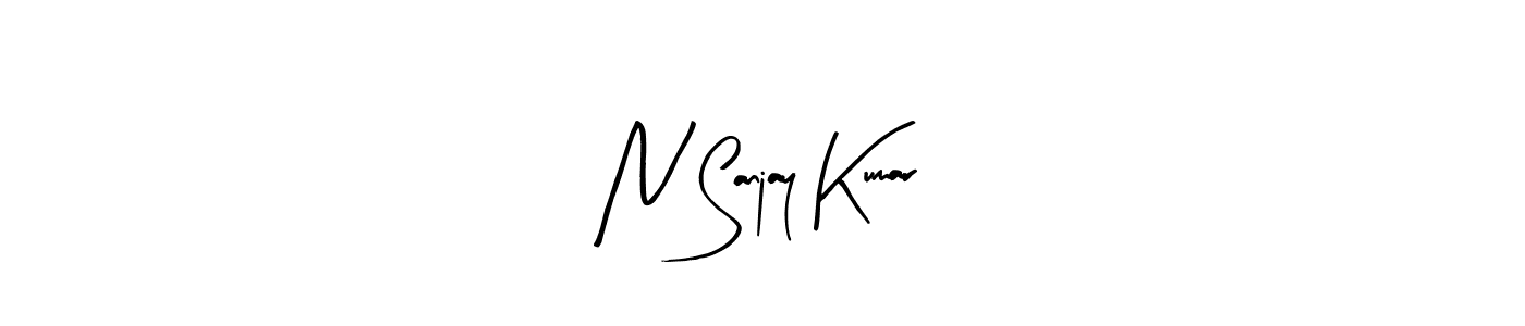 Make a beautiful signature design for name N Sanjay Kumar. With this signature (Arty Signature) style, you can create a handwritten signature for free. N Sanjay Kumar signature style 8 images and pictures png