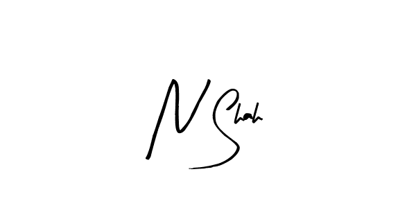 Make a beautiful signature design for name N Shah. With this signature (Arty Signature) style, you can create a handwritten signature for free. N Shah signature style 8 images and pictures png