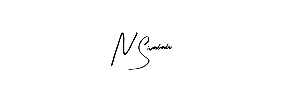 Make a beautiful signature design for name N Sivababu. With this signature (Arty Signature) style, you can create a handwritten signature for free. N Sivababu signature style 8 images and pictures png