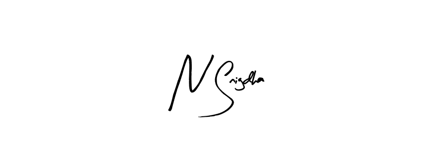 N Snigdha stylish signature style. Best Handwritten Sign (Arty Signature) for my name. Handwritten Signature Collection Ideas for my name N Snigdha. N Snigdha signature style 8 images and pictures png