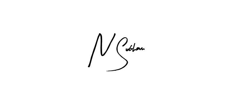Make a beautiful signature design for name N Subham. With this signature (Arty Signature) style, you can create a handwritten signature for free. N Subham signature style 8 images and pictures png