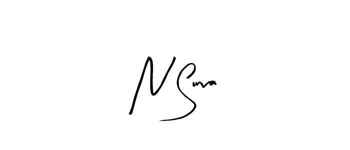 Arty Signature is a professional signature style that is perfect for those who want to add a touch of class to their signature. It is also a great choice for those who want to make their signature more unique. Get N Sunva name to fancy signature for free. N Sunva signature style 8 images and pictures png