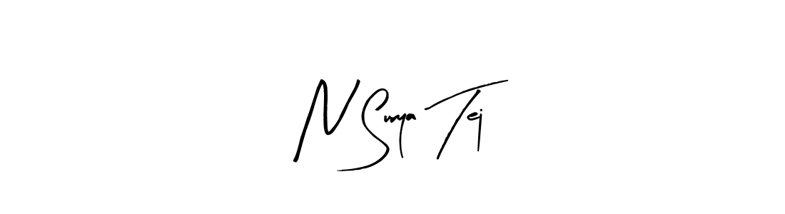 Similarly Arty Signature is the best handwritten signature design. Signature creator online .You can use it as an online autograph creator for name N Surya Tej. N Surya Tej signature style 8 images and pictures png