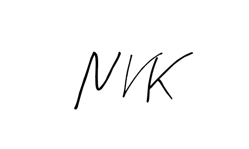 Arty Signature is a professional signature style that is perfect for those who want to add a touch of class to their signature. It is also a great choice for those who want to make their signature more unique. Get N V K name to fancy signature for free. N V K signature style 8 images and pictures png