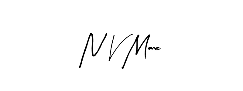 Make a beautiful signature design for name N V Mane. With this signature (Arty Signature) style, you can create a handwritten signature for free. N V Mane signature style 8 images and pictures png