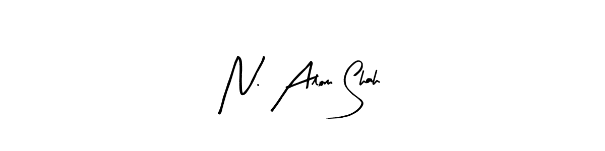 if you are searching for the best signature style for your name N. Alom Shah. so please give up your signature search. here we have designed multiple signature styles  using Arty Signature. N. Alom Shah signature style 8 images and pictures png