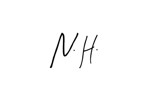 Make a beautiful signature design for name N. H.. With this signature (Arty Signature) style, you can create a handwritten signature for free. N. H. signature style 8 images and pictures png