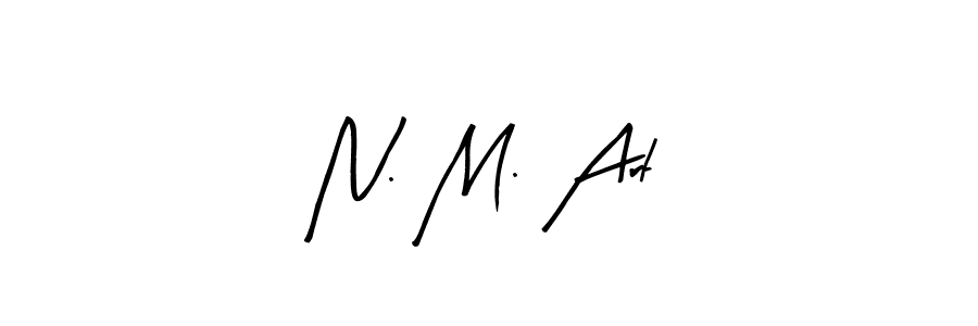 How to make N. M. Art name signature. Use Arty Signature style for creating short signs online. This is the latest handwritten sign. N. M. Art signature style 8 images and pictures png