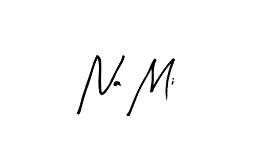 Similarly Arty Signature is the best handwritten signature design. Signature creator online .You can use it as an online autograph creator for name Na Mi. Na Mi signature style 8 images and pictures png