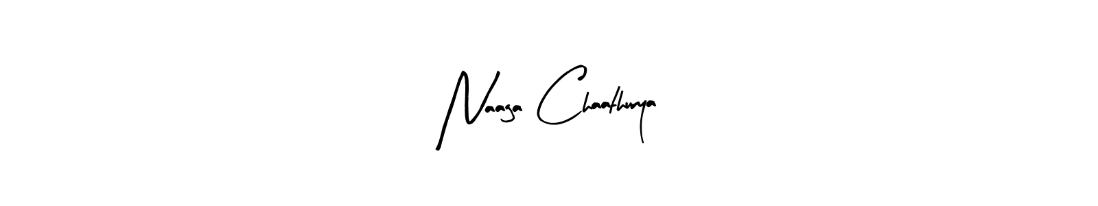 How to make Naaga Chaathurya name signature. Use Arty Signature style for creating short signs online. This is the latest handwritten sign. Naaga Chaathurya signature style 8 images and pictures png