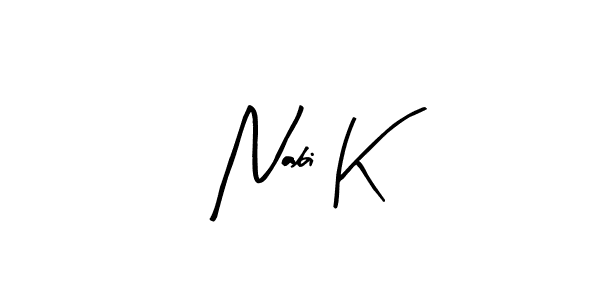 Similarly Arty Signature is the best handwritten signature design. Signature creator online .You can use it as an online autograph creator for name Nabi K. Nabi K signature style 8 images and pictures png