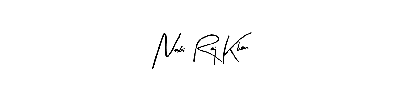 The best way (Arty Signature) to make a short signature is to pick only two or three words in your name. The name Nabi Raj Khan include a total of six letters. For converting this name. Nabi Raj Khan signature style 8 images and pictures png