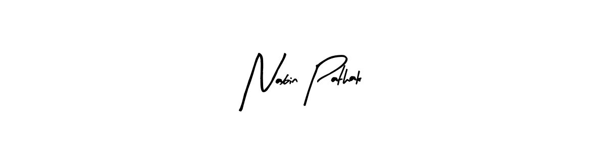 Use a signature maker to create a handwritten signature online. With this signature software, you can design (Arty Signature) your own signature for name Nabin Pathak. Nabin Pathak signature style 8 images and pictures png