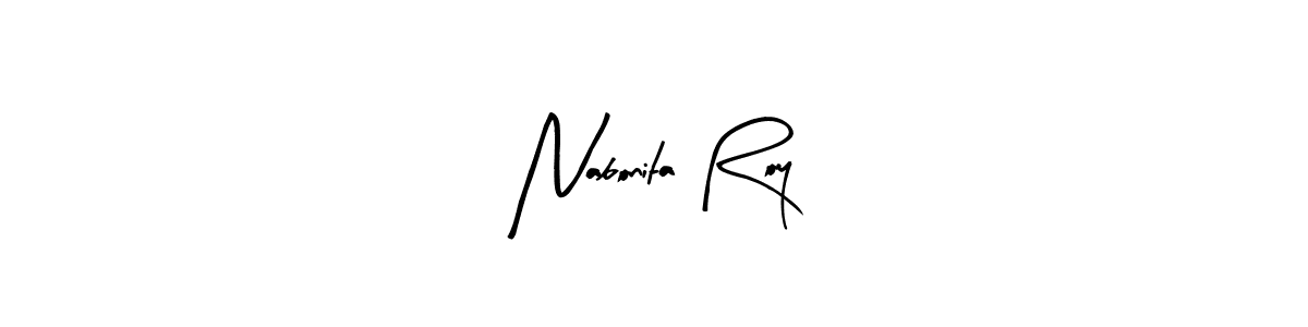 The best way (Arty Signature) to make a short signature is to pick only two or three words in your name. The name Nabonita Roy include a total of six letters. For converting this name. Nabonita Roy signature style 8 images and pictures png