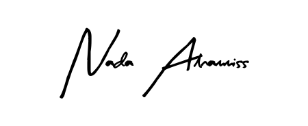 A sleek calligraphic signature for name Nada Alnammiss utilizing Arty Signature styling. Great for adding personal signatures to photos and art. Nada Alnammiss signature style 8 images and pictures png