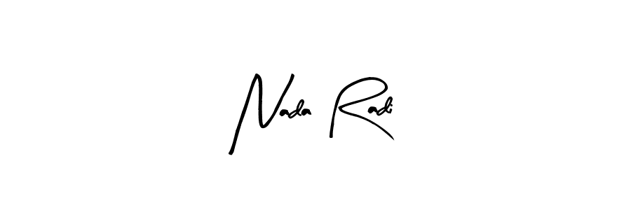 Use a signature maker to create a handwritten signature online. With this signature software, you can design (Arty Signature) your own signature for name Nada Radi. Nada Radi signature style 8 images and pictures png