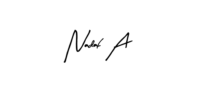 You can use this online signature creator to create a handwritten signature for the name Nadaf A. This is the best online autograph maker. Nadaf A signature style 8 images and pictures png