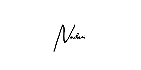 How to make Nademi name signature. Use Arty Signature style for creating short signs online. This is the latest handwritten sign. Nademi signature style 8 images and pictures png
