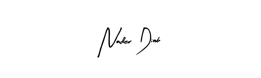 Design your own signature with our free online signature maker. With this signature software, you can create a handwritten (Arty Signature) signature for name Nader Diab. Nader Diab signature style 8 images and pictures png