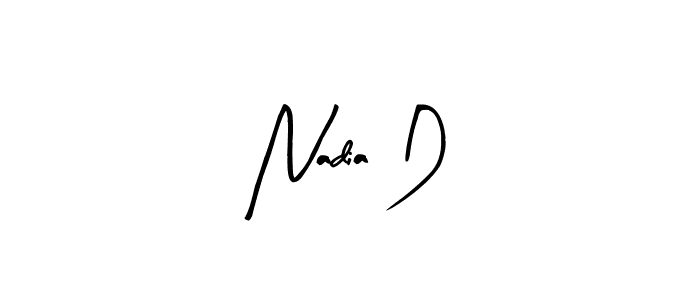 You should practise on your own different ways (Arty Signature) to write your name (Nadia D) in signature. don't let someone else do it for you. Nadia D signature style 8 images and pictures png