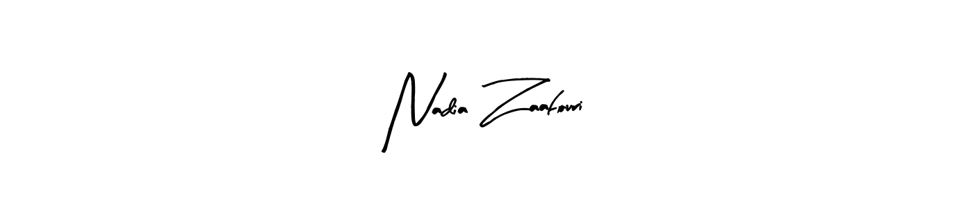 Arty Signature is a professional signature style that is perfect for those who want to add a touch of class to their signature. It is also a great choice for those who want to make their signature more unique. Get Nadia Zaafouri name to fancy signature for free. Nadia Zaafouri signature style 8 images and pictures png