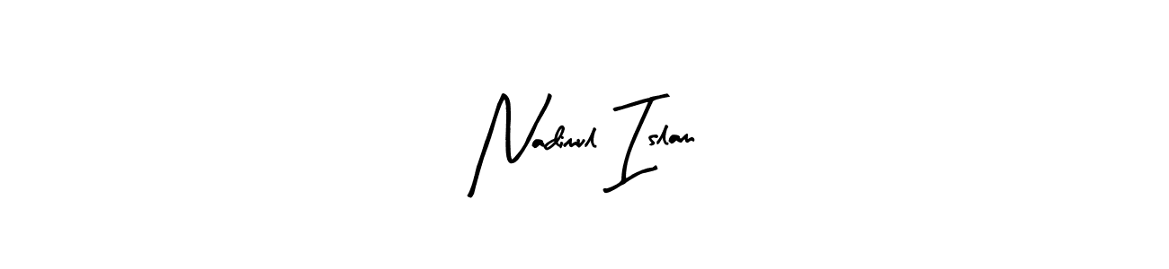 Create a beautiful signature design for name Nadimul Islam. With this signature (Arty Signature) fonts, you can make a handwritten signature for free. Nadimul Islam signature style 8 images and pictures png