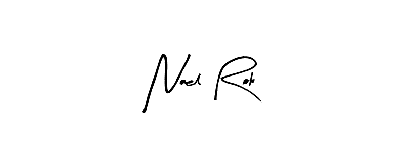 Similarly Arty Signature is the best handwritten signature design. Signature creator online .You can use it as an online autograph creator for name Nael Rok. Nael Rok signature style 8 images and pictures png