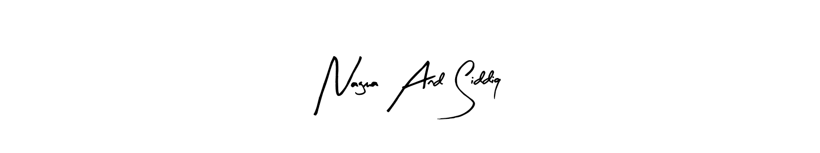 Similarly Arty Signature is the best handwritten signature design. Signature creator online .You can use it as an online autograph creator for name Nagma And Siddiq. Nagma And Siddiq signature style 8 images and pictures png