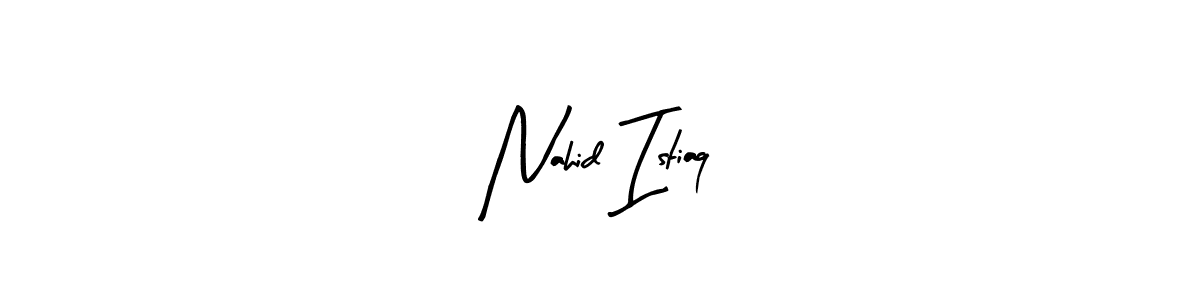 if you are searching for the best signature style for your name Nahid Istiaq. so please give up your signature search. here we have designed multiple signature styles  using Arty Signature. Nahid Istiaq signature style 8 images and pictures png