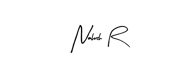 Use a signature maker to create a handwritten signature online. With this signature software, you can design (Arty Signature) your own signature for name Nahush R. Nahush R signature style 8 images and pictures png