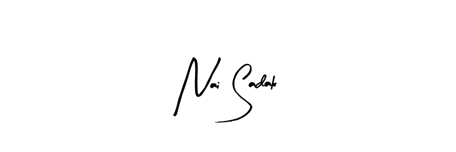 How to make Nai Sadak name signature. Use Arty Signature style for creating short signs online. This is the latest handwritten sign. Nai Sadak signature style 8 images and pictures png