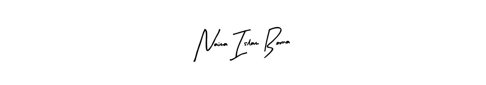 How to make Naima Islam Borna name signature. Use Arty Signature style for creating short signs online. This is the latest handwritten sign. Naima Islam Borna signature style 8 images and pictures png