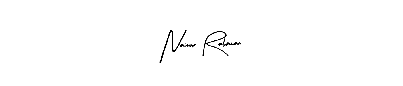 Arty Signature is a professional signature style that is perfect for those who want to add a touch of class to their signature. It is also a great choice for those who want to make their signature more unique. Get Naimur Rahaman name to fancy signature for free. Naimur Rahaman signature style 8 images and pictures png