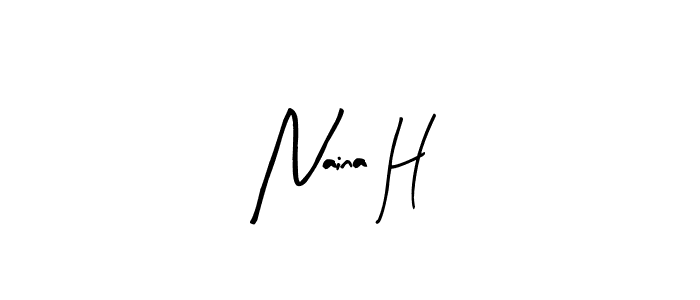 Similarly Arty Signature is the best handwritten signature design. Signature creator online .You can use it as an online autograph creator for name Naina H. Naina H signature style 8 images and pictures png