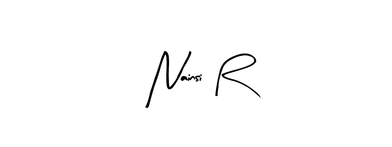 How to make Nainsi R name signature. Use Arty Signature style for creating short signs online. This is the latest handwritten sign. Nainsi R signature style 8 images and pictures png
