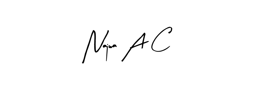 Also we have Najwa A C name is the best signature style. Create professional handwritten signature collection using Arty Signature autograph style. Najwa A C signature style 8 images and pictures png