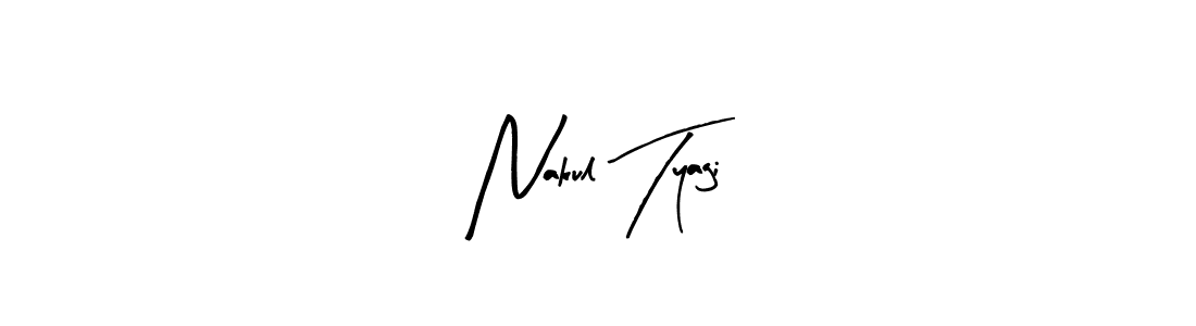 The best way (Arty Signature) to make a short signature is to pick only two or three words in your name. The name Nakul Tyagi include a total of six letters. For converting this name. Nakul Tyagi signature style 8 images and pictures png