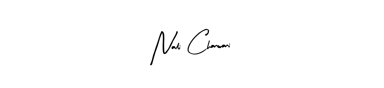 You should practise on your own different ways (Arty Signature) to write your name (Nali Chanwani) in signature. don't let someone else do it for you. Nali Chanwani signature style 8 images and pictures png