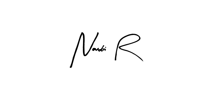 Create a beautiful signature design for name Nambi R. With this signature (Arty Signature) fonts, you can make a handwritten signature for free. Nambi R signature style 8 images and pictures png