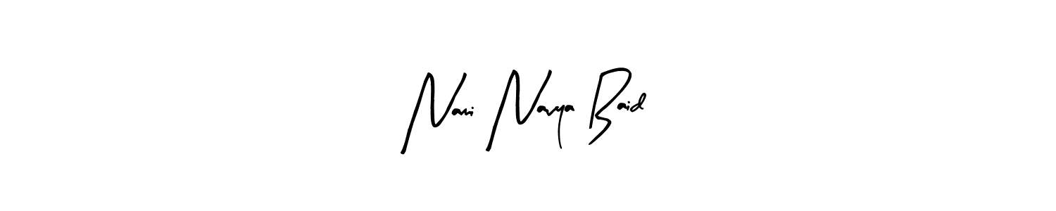 You should practise on your own different ways (Arty Signature) to write your name (Nami Navya Baid) in signature. don't let someone else do it for you. Nami Navya Baid signature style 8 images and pictures png